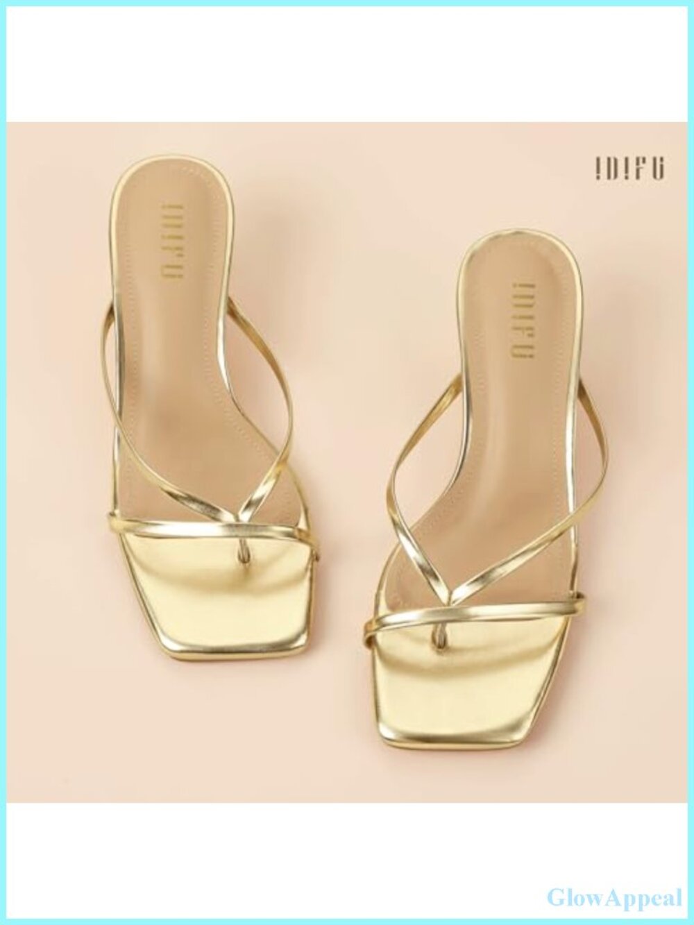 Kitten Flip Flop Heels Square Open Toe Low Heel - Picture 4 of 5
